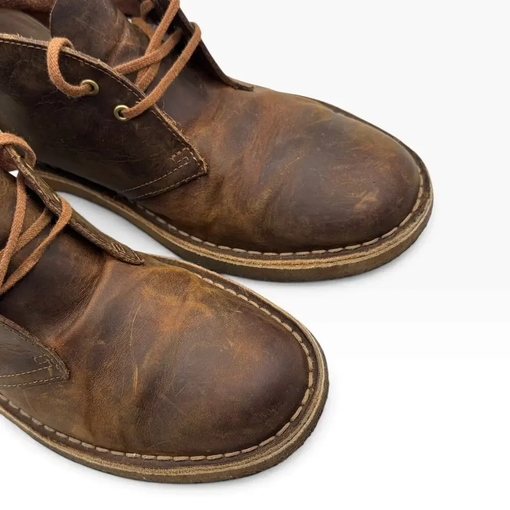 Clarks Originals Desert Boot Mens 10 Beeswax Brown Leather Chukka Crepe Sole